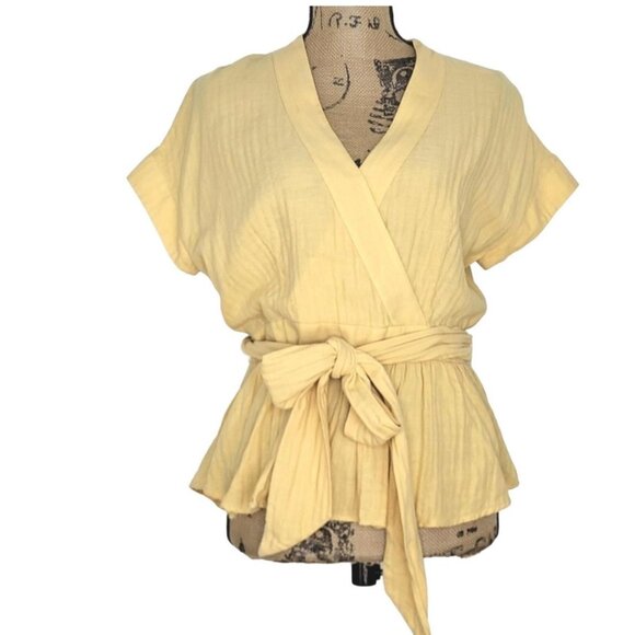 Sundance Hepburn Textured Wrap 100% cotton blouse size medium - Picture 8 of 8